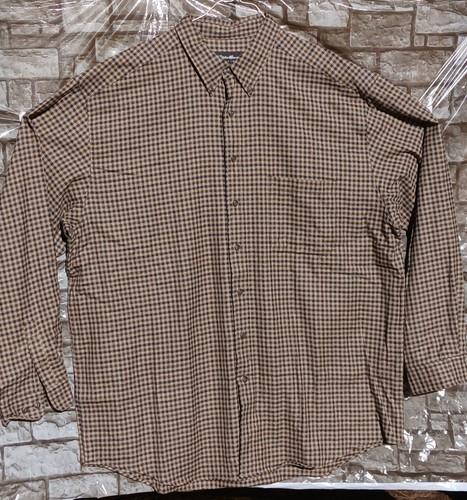 Camicia uomo flanella con bottoni Eddie Bauer taglia 2XL alta a quadri manica lunga cotone - Foto 1 di 6