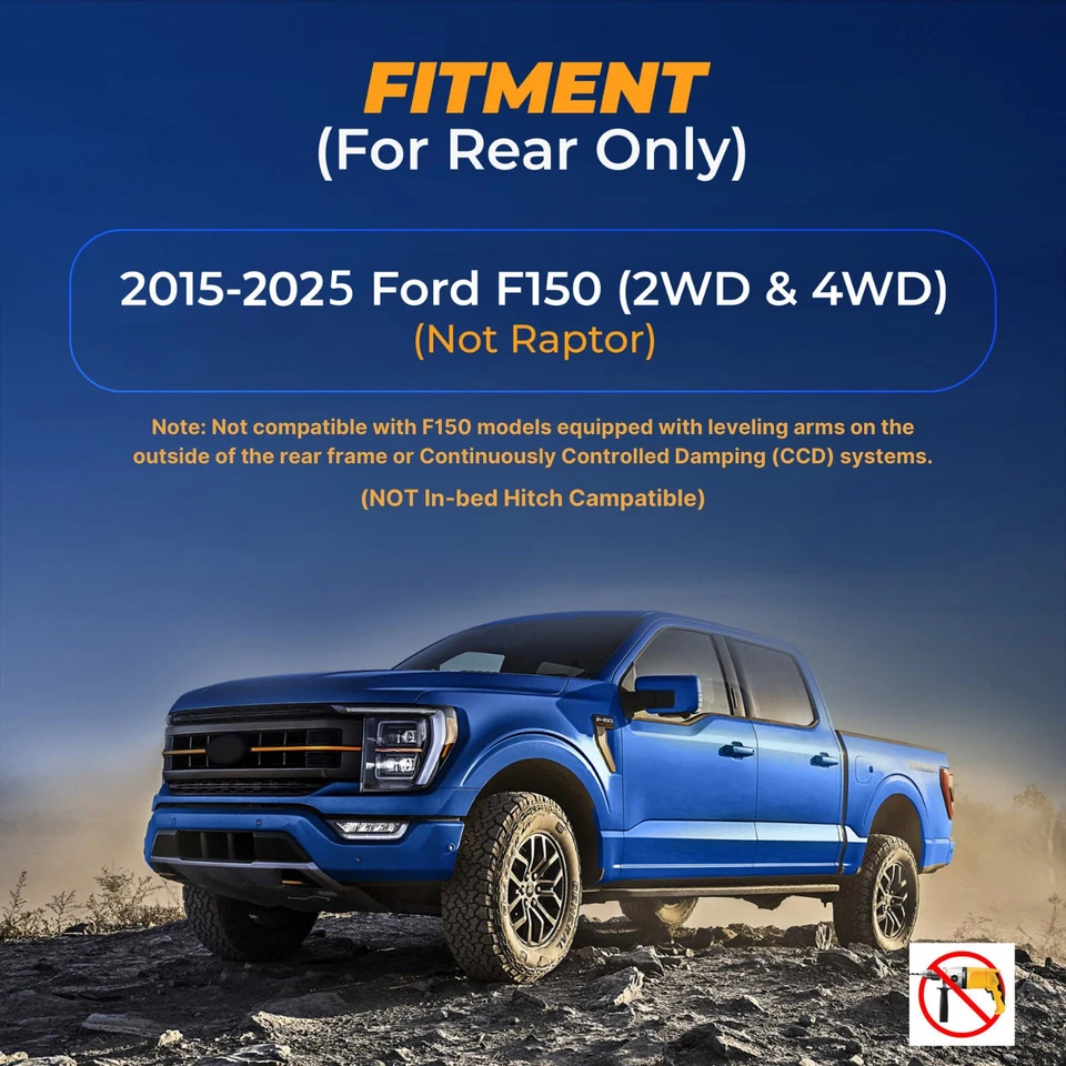 Air Bag Suspension Kit for 2015-2025 Ford F150 2WD 4WD F-150 Rear Helper Bag Foto 3 de 4