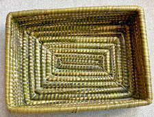 Hand Woven Sea Grass Rectangular Basket Tray Green