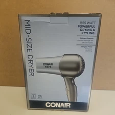 Conair 1875 Watt Powerful Drying & Styling Mid-Side Hair Dryer 2 Heats/ Speeds