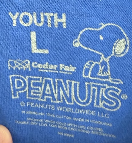 Knott’s Merry Farm Charlie Brown, Snoopy, Woodstock Youth Blue T Shirt Size L - Picture 4 of 5