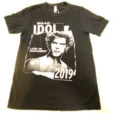 Billy Idol Men's Black S Concert Tour Graphic Bella Canvas T-Shirt Cotton