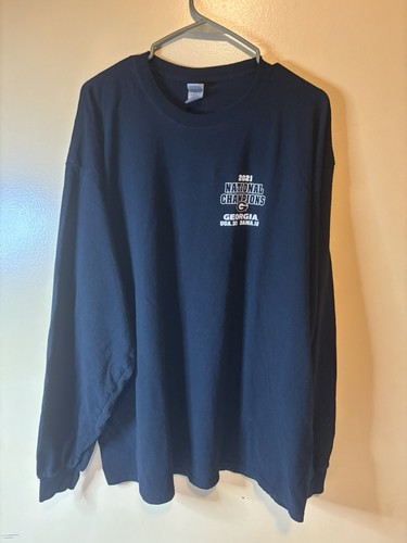 Georgia Bulldogs 2021 National Champions T-Shirt 2XL Black Gildan - Picture 1 of 3