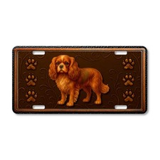 Elegant Cavalier King Charles Spaniel License Plate – Rustic Car Tag – LP-DO004