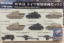 1/700 WWII German Military Vehicle Set 2 +Bunkers ~ Pit-Road MI05T SPECIAL
