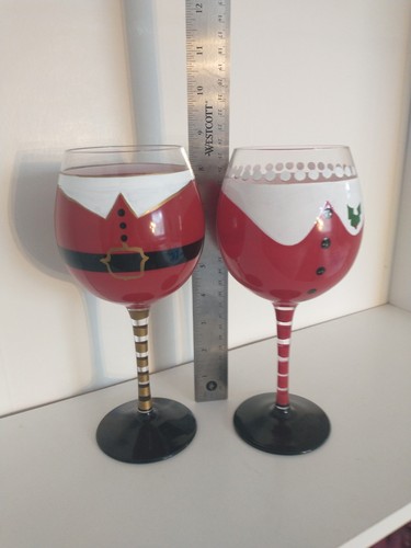 Pier One Mr. And Mrs. Santa Set Bicchieri da Vino 204a Cl - Foto 8 di 8