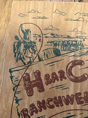 Vintage H BAR C Ranchwear Rare Orginial Advertising Gift Box 50’s Western Cowboy - Picture 2 of 11