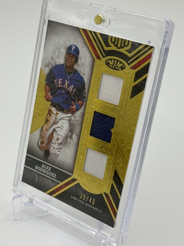 2025 Topps Tier One - ALEX RODRIGUEZ -Triple Game-Worn Relics Card/49 - Rangers - Picture 5 of 7