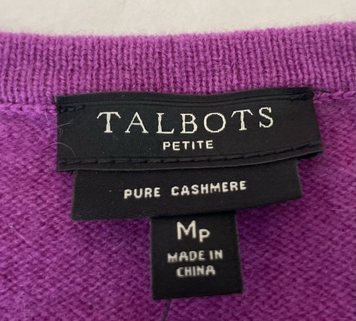 NWT Talbot- Women's PM- Pure Cashmere Sweater- Cuff Buttons - Amethyst Purple - Picture 3 of 13