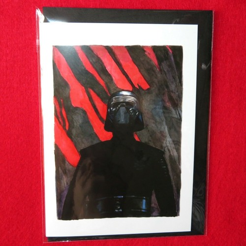 STAR WARS KYLO REN BEN SOLO BIRTHDAY GREETING 5 CARD SET Art Blackkingsdream - Picture 8 of 8