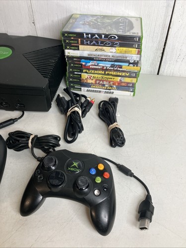 Microsoft Original Xbox Console Bundle Big Duke 12 Games Halo 1 & 2, Avatar - Picture 3 of 22