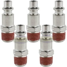 Industrial 5 Pack 1/4" Male NPT Air Compressor Hose Quick Coupler Plug Fitting