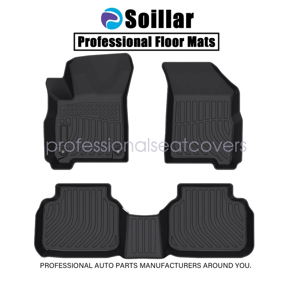 Juego de alfombrillas negras para Dodge Journey TPE 2011-2020 3D delanteras y segunda fila Foto 2 de 4