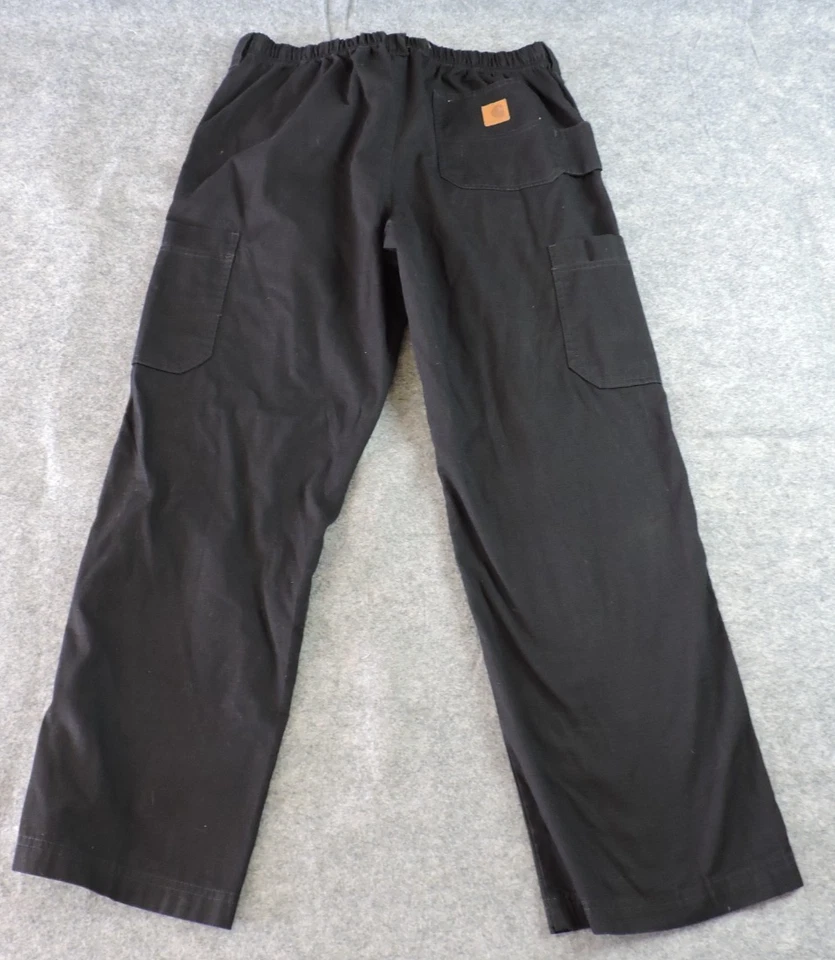 Pantalón Médico Carhartt Para Hombre Grande Ripstop Carga Negro Cordón C54108 Foto 2 de 4