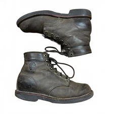 VINTAGE 90S CHIPPEWA CLASSIC USA MADE LACE UP BROWN LEATHER BOOTS 6D