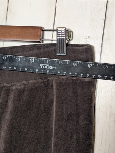 Y2K braune Velour Lounge Hose Damen Large Tall 2000s kuschelig weich Balletcore - Bild 7 von 11