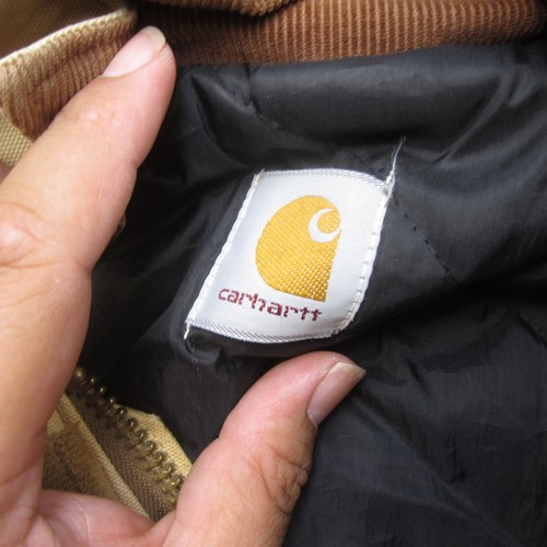 Veste Carhartt homme XL marron à capuche canard toile matelassée vêtement de travail manteau - Photo 9/13