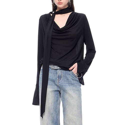 Korean Loose Top New Design Slim Womens T-shirt Long Sleeve Club Blouse Pullover - Bild 2 von 10