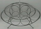 Retro Oval Wine Rack needs tlc and cleaning 6 bottle holder with handle UK ⭐⭐⭐⭐⭐