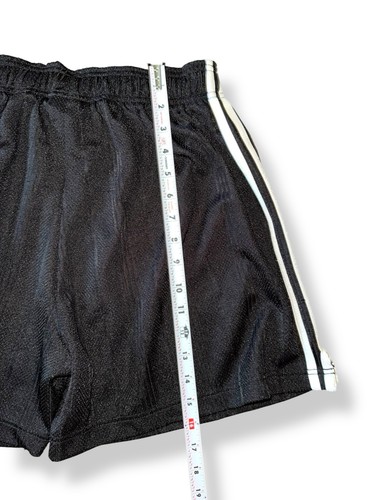 Vtg 90s Y2K ADIDAS Soccer Shorts Black textured shadow stripe men’s size M - Picture 7 of 8
