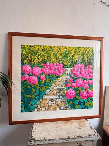 LITOGRAFIA AHOTS FACCINCANI SENTIERO TRA ORTENSIE - Imagen 2 de 9