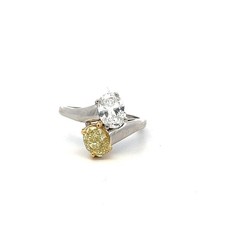 Bvlgari Two-Stone Ring in 18K Gold/Platinum With 2.01 Carat Diamond Size 7