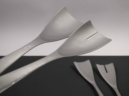 aa10/8  zwei Paar Salatbesteck „Ginkgo“ Edelstahl  Carl Mertens Solingen - Bild 2 von 4