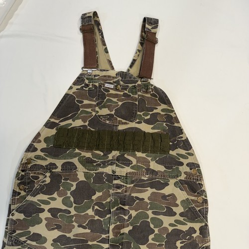 Carhartt vintage Bib Camo Hunting Overalls Bu103, 38x30 Mens Usa 80s - Picture 14 of 14