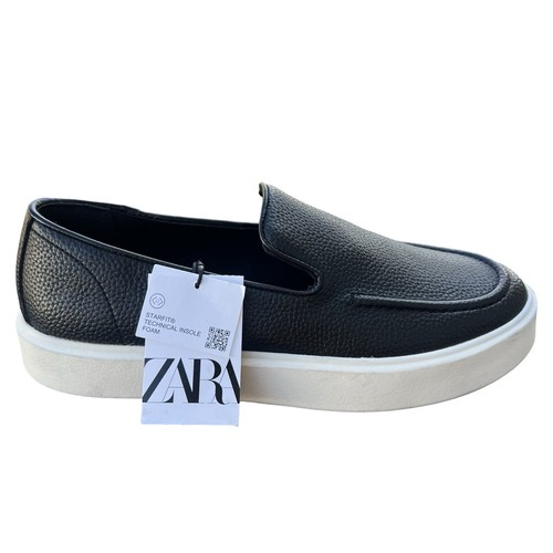 Mocasines Zara Hombre Cuero Negro Ref 2650/320 Talla US 10 UK 9 EUR 43 NUEVOS - Imagen 3 de 10