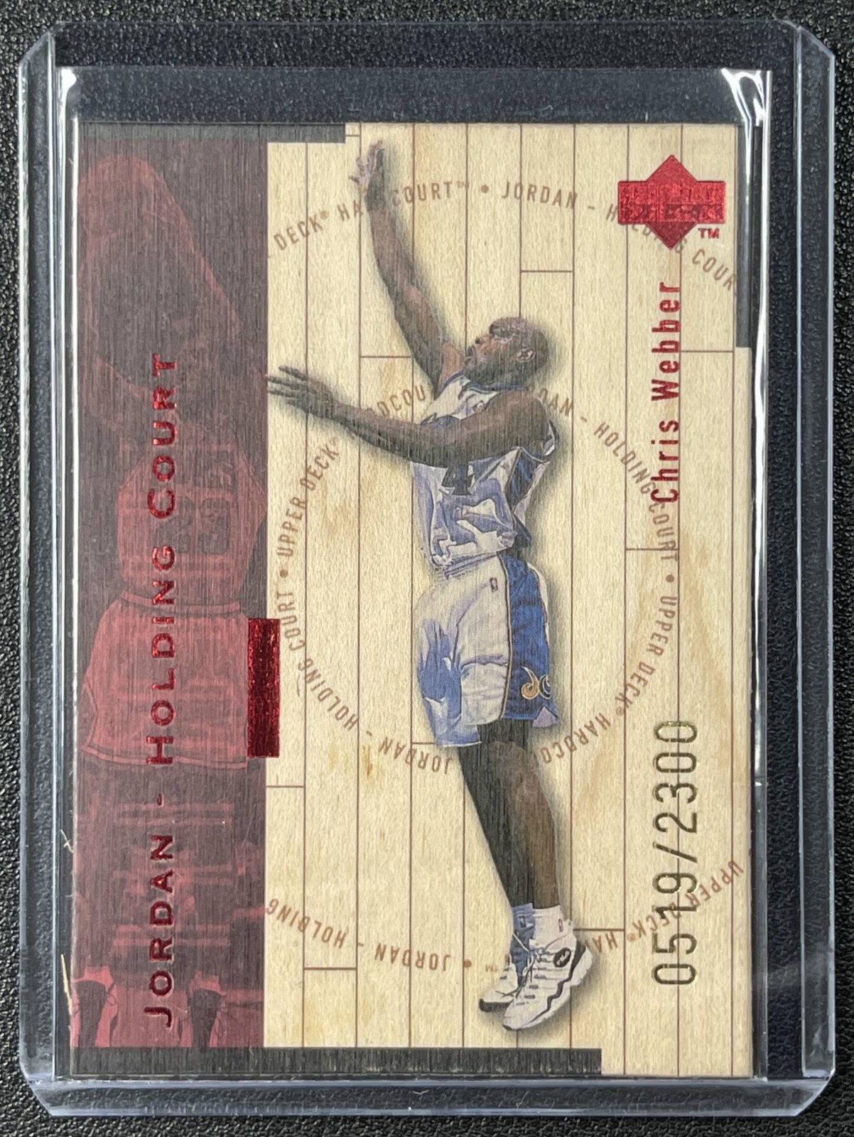 CHRIS WEBBER MICHAEL JORDAN 1998-99 UD HARDCOURT #J29 HOLDING COURT RED 519/2300