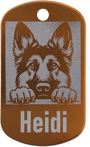 Militärstil personalisiert Deutscher Schäferhund ID-Schild - Namensschild für Haustierhalsband - Bild 58 von 62