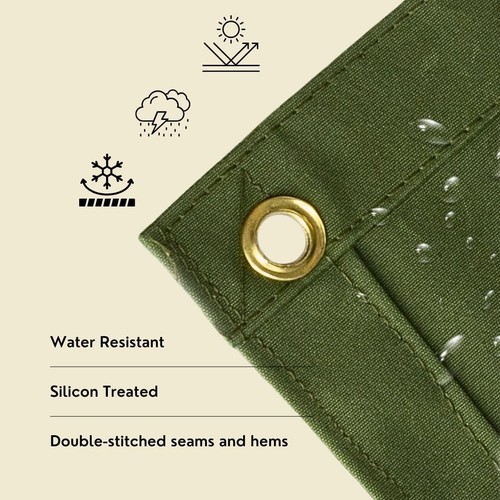 Lonas de lona de poliéster verde con ojales Tarp Supply - Imagen 4 de 9