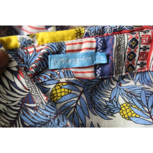 J. McLaughlin Bluse mehrfarbig Langarm Knopfleiste Blumen Britt XS Leinen - Bild 4 von 6