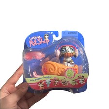 Littlest Pet Shop St Bernard Dog w/Snowmobile #145 SUPER RARE! BNIB