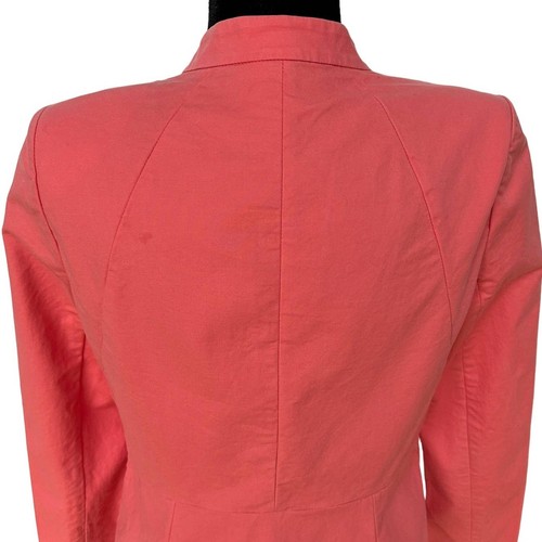 Blazer Lafayette 148 corallo arancione rosa giacca aderente preppy donna taglia 6 - Foto 7 di 10