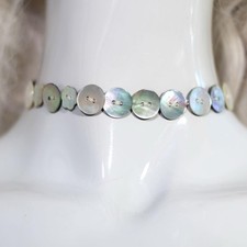 Shell Button Choker Necklace Beach Summer Mermaidcore Coastal Boho Jewelry