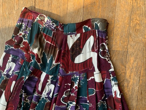 Escada by Margaretha Ley Vintage Pleat Skirt Size 36 Matisse Woman Print - Picture 12 of 13