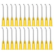 36Pcs 17Gax1" Bent Dispensing Needle Tips Stainless Steel and Plastic Yellow