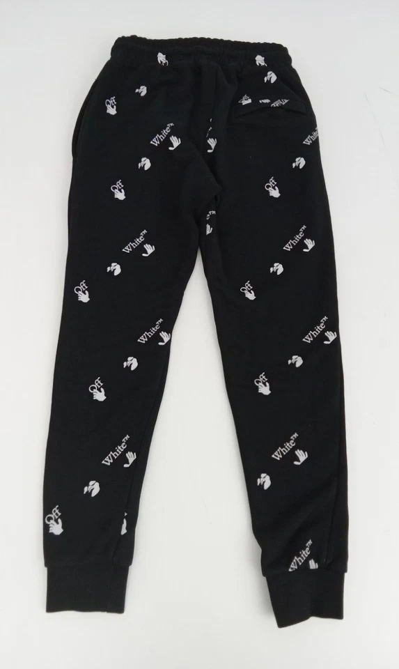 Leggings para mujer Off White pequeños negros con motivo blanco 100 % algodón usados F1 Foto 2 de 4