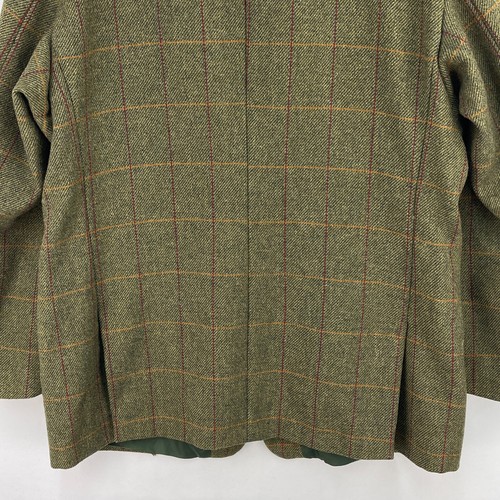 Bob Parratt Tweed Hacking Jacket Mens 48 Green Check Shooting Hunting Blazer - Picture 7 of 17