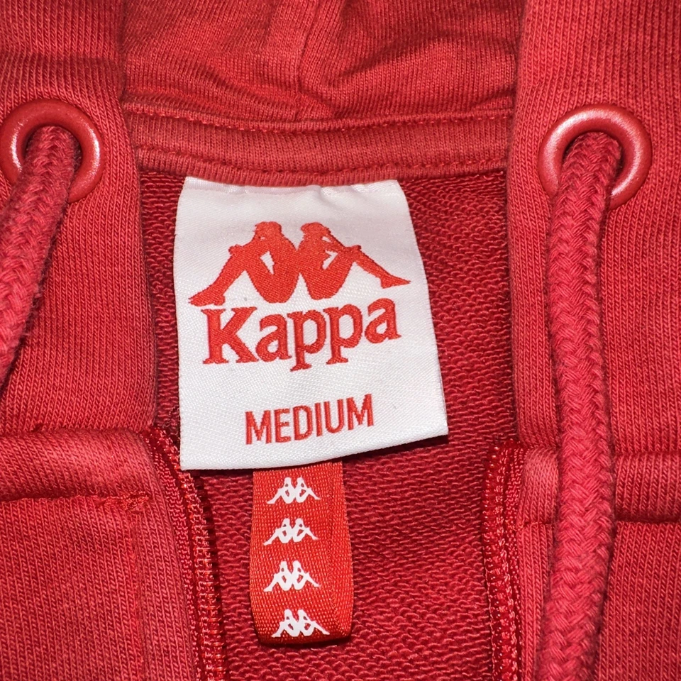 Sudadera con Capucha Kappa Cremallera Mediana M Para Hombre Roja De Colección Fútbol Años 90 Y2K Retro Foto 4 de 4