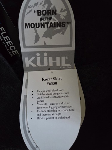 Kuhl Kozet Skirt Charcoal Fleece Wool Blend Women's Sz S NWT - Picture 6 of 8