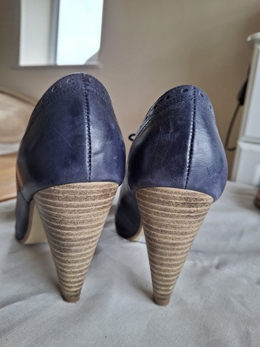 Next Womens Brogue Style Lace Up Heeled Shoes Size 3.5 - Foto 4 di 4