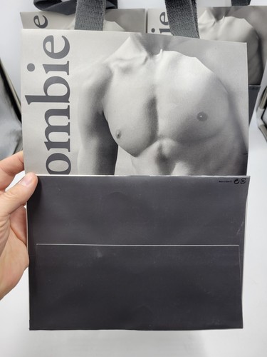 Abercrombie Fitch Vtg Shopping Paper Bags Cloth Handle Lot Of 3 Male Model - Picture 3 of 24