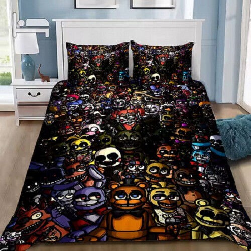 FNAF Five Nights At Freddy's 3D Duvet Cover Double Single King Bedding Set Gifts - Picture 40 of 47