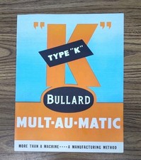 Bullard Co. Mult-Au-Matic Type K Machine Brochure Metal Working Bridgeport, CT