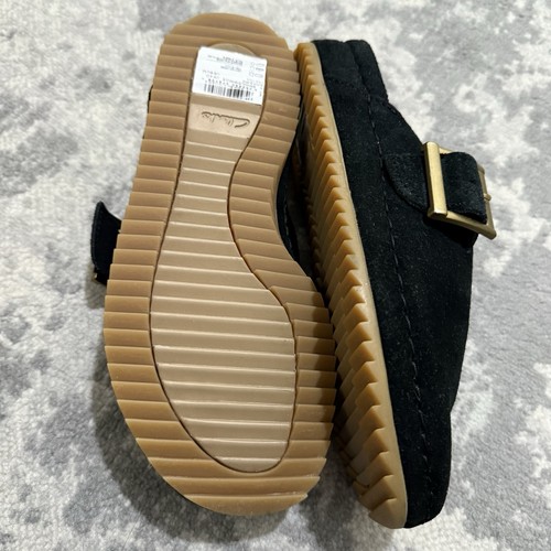 Clarks Brookleigh Black Suede Slip On Mules Soft Clogs Sandals UK 4 Small Fit - Picture 3 of 8