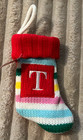 WONDERSHOP AT TARGET MINI STRIPED MULTI-COLOR KNIT *T* STOCKING-6.5"-NWT!