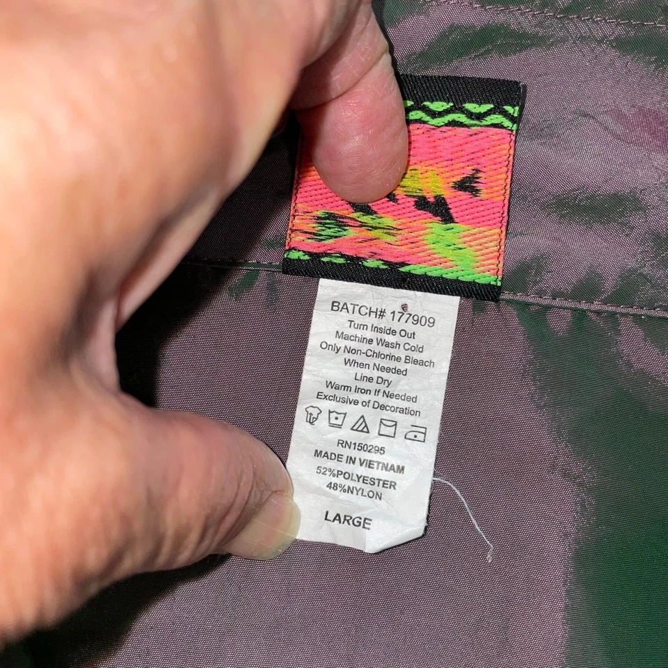 Surf Style Windbreaker Adult Large Interplanetary Body Gear Iridescent Jacket - Image 4 of 4