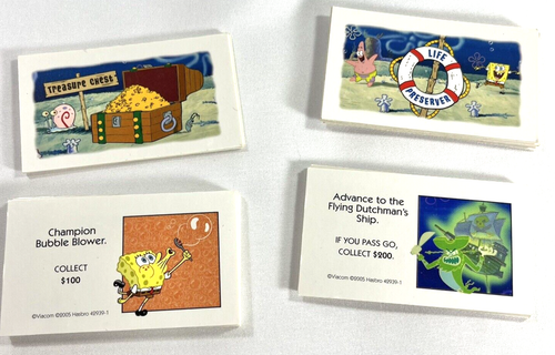 SpongeBob Squarepants Monopoly Game Replacement Chance & Community Chest Cards - Picture 1 of 7